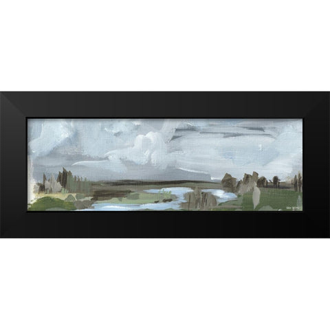 Long Abstract Black Modern Wood Framed Art Print by Wieners, Valerie