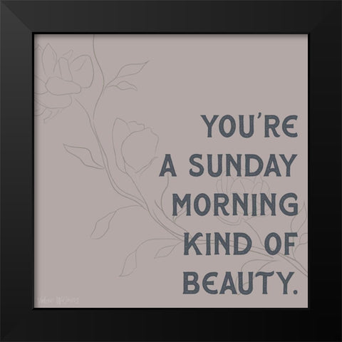 Sunday Morning Black Modern Wood Framed Art Print by Wieners, Valerie