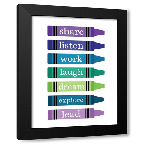 School Rules Black Modern Wood Framed Art Print by Wieners, Valerie