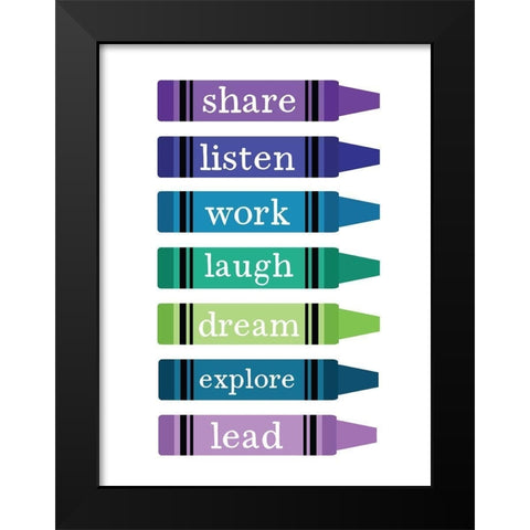 School Rules Black Modern Wood Framed Art Print by Wieners, Valerie