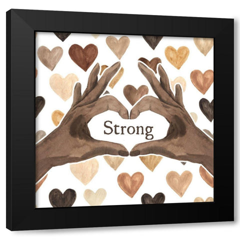 Strong Heart Black Modern Wood Framed Art Print with Double Matting by Wieners, Valerie