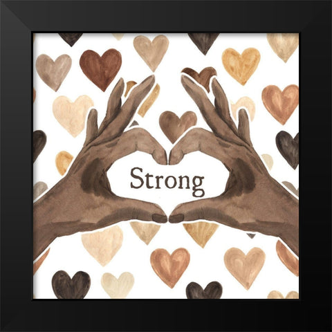 Strong Heart Black Modern Wood Framed Art Print by Wieners, Valerie