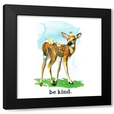 Be Kind Black Modern Wood Framed Art Print by Wieners, Valerie