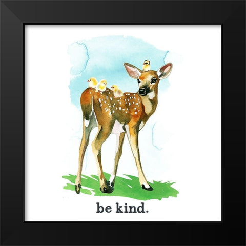 Be Kind Black Modern Wood Framed Art Print by Wieners, Valerie