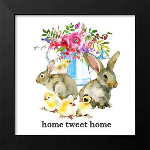 Home Tweet Home Black Modern Wood Framed Art Print by Wieners, Valerie