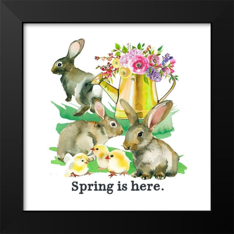 Spring is Here Black Modern Wood Framed Art Print by Wieners, Valerie