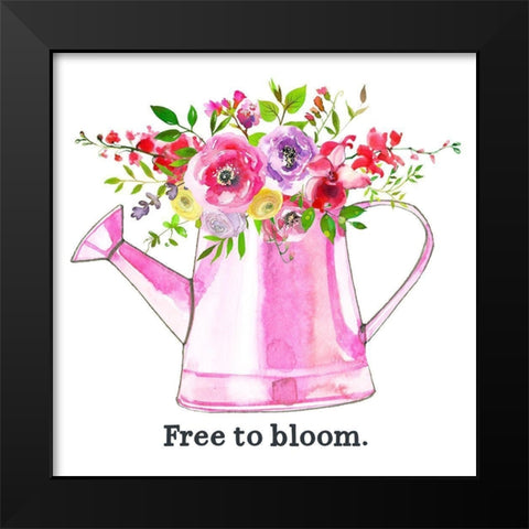 Free to Bloom Black Modern Wood Framed Art Print by Wieners, Valerie