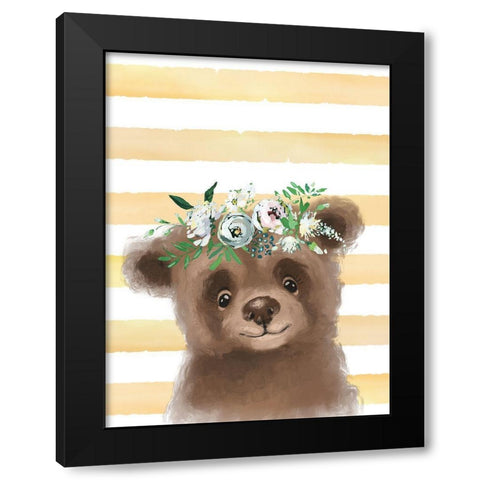 Baby Bear Black Modern Wood Framed Art Print by Wieners, Valerie