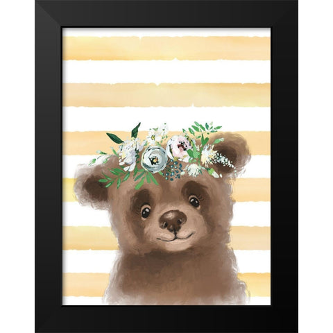 Baby Bear Black Modern Wood Framed Art Print by Wieners, Valerie