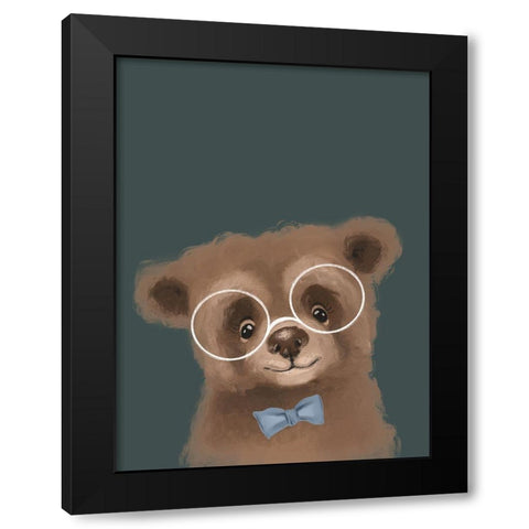 Baby Bear II Black Modern Wood Framed Art Print by Wieners, Valerie