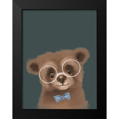 Baby Bear II Black Modern Wood Framed Art Print by Wieners, Valerie