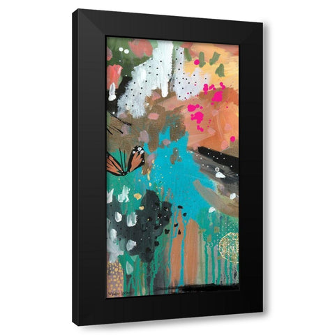 Butterfly Abstract Black Modern Wood Framed Art Print with Double Matting by Wieners, Valerie