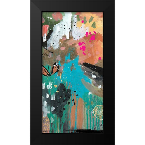 Butterfly Abstract Black Modern Wood Framed Art Print by Wieners, Valerie