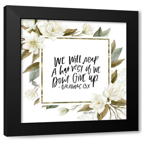 Dont Give Up Black Modern Wood Framed Art Print by Wieners, Valerie