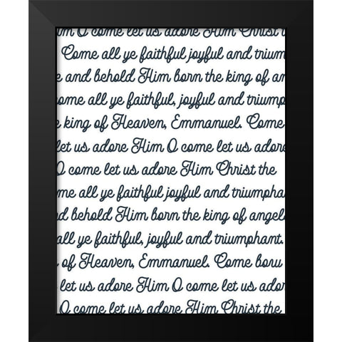 O Come Black Modern Wood Framed Art Print by Wieners, Valerie