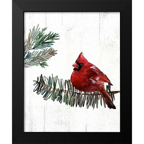Cardinal Black Modern Wood Framed Art Print by Wieners, Valerie