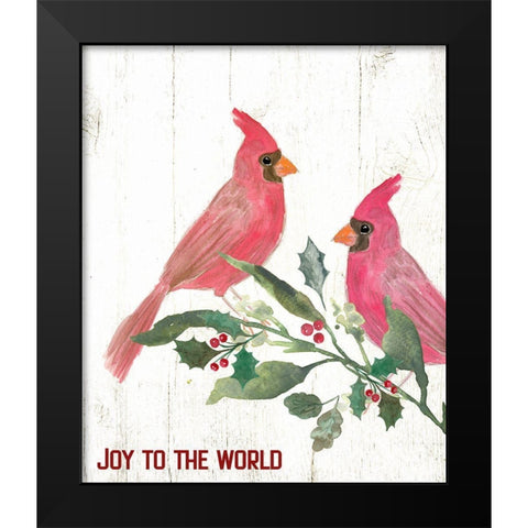 Joy Cardinals Black Modern Wood Framed Art Print by Wieners, Valerie