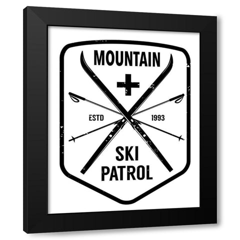 Ski Patrol Black Modern Wood Framed Art Print with Double Matting by Wieners, Valerie