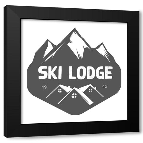 Ski Lodge Black Modern Wood Framed Art Print with Double Matting by Wieners, Valerie