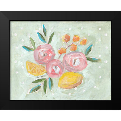 Citrus Floral I Black Modern Wood Framed Art Print by Wieners, Valerie