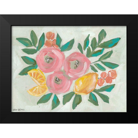 Citrus Floral II Black Modern Wood Framed Art Print by Wieners, Valerie