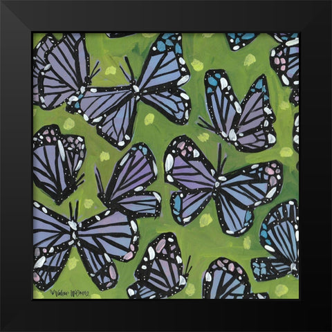 Butterflies Black Modern Wood Framed Art Print by Wieners, Valerie