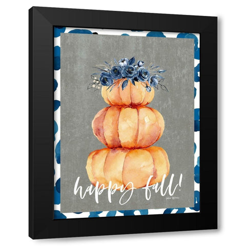 Happy Fall Black Modern Wood Framed Art Print by Wieners, Valerie