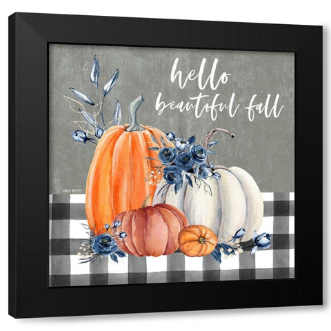 Hello Beautiful Fall Black Modern Wood Framed Art Print by Wieners, Valerie