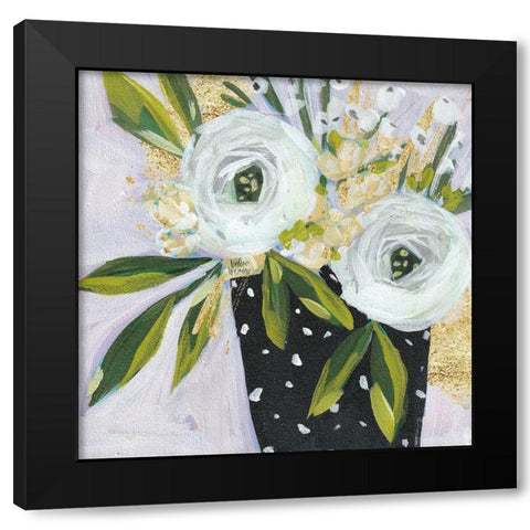 BW Floral Black Modern Wood Framed Art Print with Double Matting by Wieners, Valerie