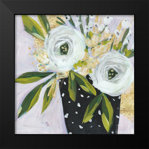 BW Floral Black Modern Wood Framed Art Print by Wieners, Valerie