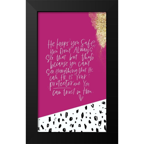 Protector Card Black Modern Wood Framed Art Print by Wieners, Valerie