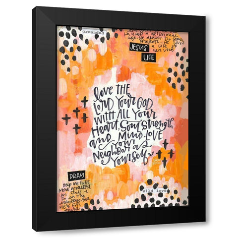 Love the Lord Black Modern Wood Framed Art Print by Wieners, Valerie