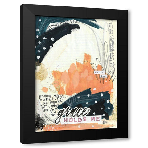 Grace Holds Me Black Modern Wood Framed Art Print with Double Matting by Wieners, Valerie