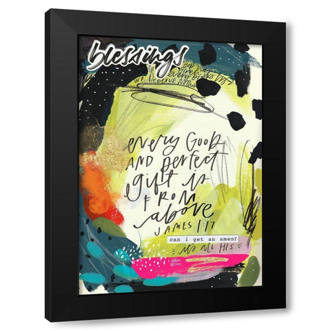 Blessings Black Modern Wood Framed Art Print with Double Matting by Wieners, Valerie