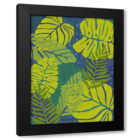 Dark Palms Black Modern Wood Framed Art Print by Wieners, Valerie