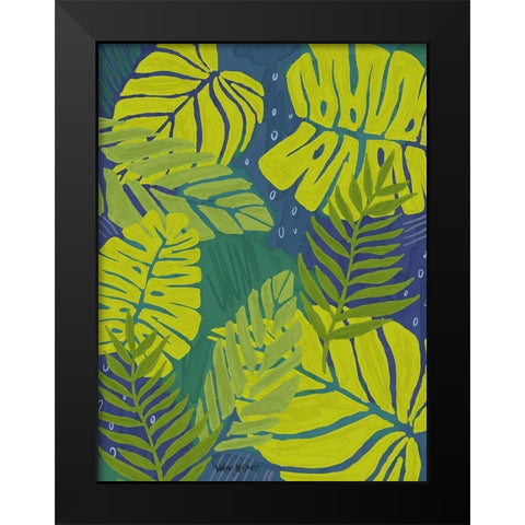 Dark Palms Black Modern Wood Framed Art Print by Wieners, Valerie