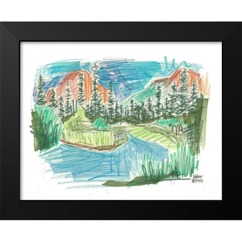Mountain Landscape Black Modern Wood Framed Art Print by Wieners, Valerie