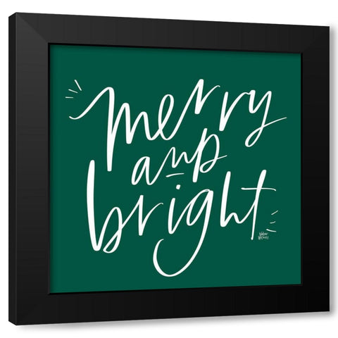 Merry and Bright Black Modern Wood Framed Art Print with Double Matting by Wieners, Valerie