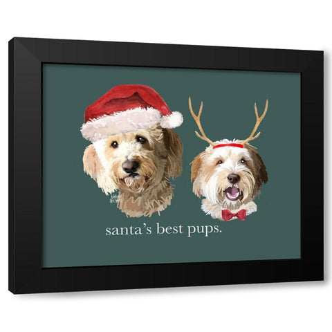 Best Pups Black Modern Wood Framed Art Print by Wieners, Valerie