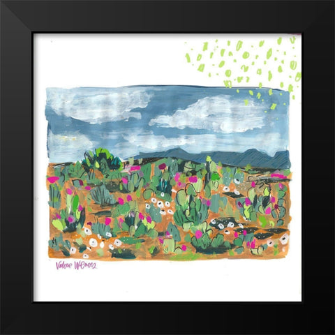 Cactus Landscape Black Modern Wood Framed Art Print by Wieners, Valerie
