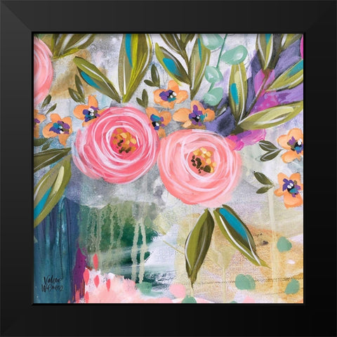 Abstract Floral IV Black Modern Wood Framed Art Print by Wieners, Valerie