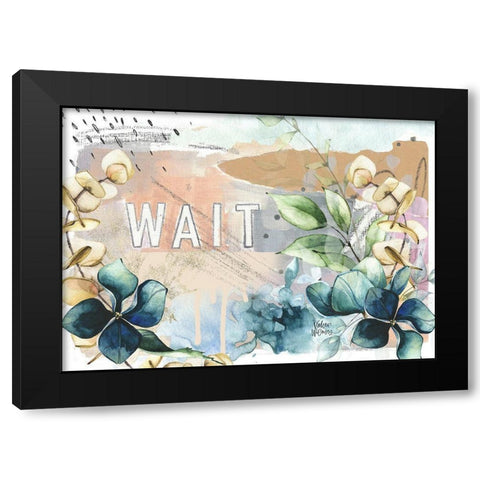 Wait Black Modern Wood Framed Art Print with Double Matting by Wieners, Valerie