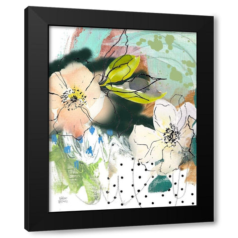 Abstract Floral Black Modern Wood Framed Art Print with Double Matting by Wieners, Valerie