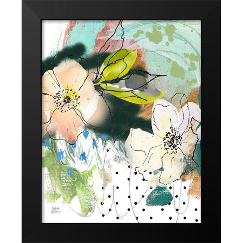 Abstract Floral Black Modern Wood Framed Art Print by Wieners, Valerie