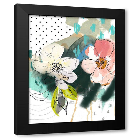 Abstract Floral II Black Modern Wood Framed Art Print by Wieners, Valerie