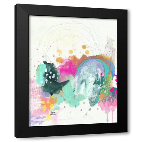 Confetti I Black Modern Wood Framed Art Print with Double Matting by Wieners, Valerie