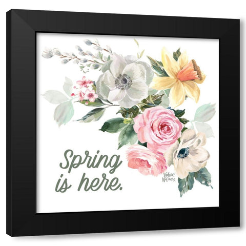 Spring is Here Black Modern Wood Framed Art Print by Wieners, Valerie