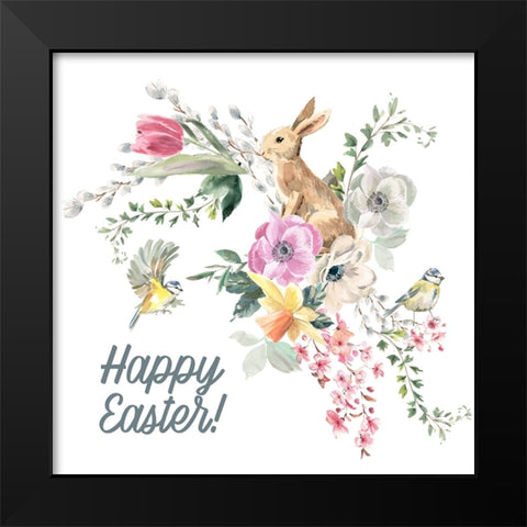 Happy Easter Black Modern Wood Framed Art Print by Wieners, Valerie