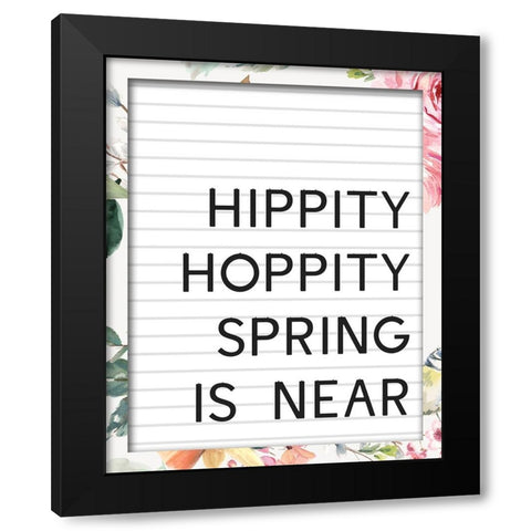 Hippity Hoppity Black Modern Wood Framed Art Print by Wieners, Valerie