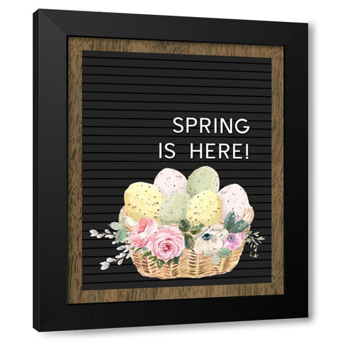 Spring is Here Black Modern Wood Framed Art Print with Double Matting by Wieners, Valerie